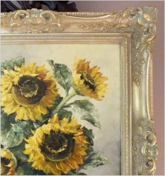 PAŁACOWY BUKIET KWIATÓW, SŁONECZNIKI W WAZONIE - (NIEMCY XXw.)
