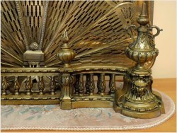 SECESYJNE WILKI DO KOMINKA, DEKORACJA KOMINKA - BRĄZ, FRANCJA XIXw.