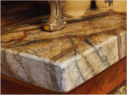 STOJĄCY ZEGAR W STYLU BOULLE Z KONSOLĄ - INTARSJA, BRĄZ, MARMUR 170CM.