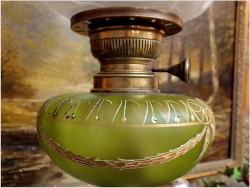 PIĘKNA SYGNOWANA LAMPA NAFTOWA Z ONYX - MATADOR 15"