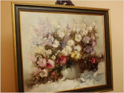 AUKCYJNY MALARZ! KWIATY W WAZONIE - Ingfried Paul HENZE-MORRO (1925-2013) CERTYFIKAT!