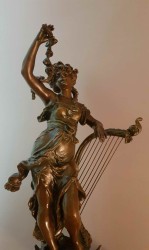 UNIKAT! DUŻA SECESYJNA FIGURA DZIEWCZYNY - L&F MOREAU (*1880) WYSOKOŚĆ 67CM.