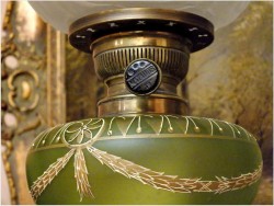 PIĘKNA SYGNOWANA LAMPA NAFTOWA Z ONYX - MATADOR 15"