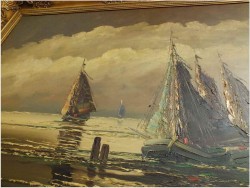 UNIKATOWY ROZMIAR! ŁODZIE NA MORZU - JEAN COUNE (1900-1963)