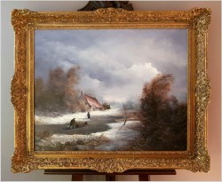 9. Pejzaż Zimowy ze Sztafażem - Herbert Pickenhagen *1920