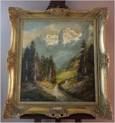 Arcydzieło! Doskonały Pejzaż Alpejski - Herbert Uerpmann (1911-1996)