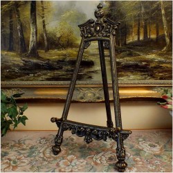 POLECAMY! SZTALUGA POD OBRAZ, FOTO LUB PORCELANĘ W STYLU EMPIRE Z BRĄZU 33CM