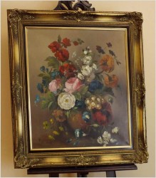 PIĘKNE PAŁACOWE KWIATY! MARTWA NATURA - MEDINA LOUISA (ur. 1911 Padwa)