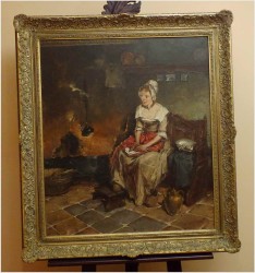 MALARSTWO OLEJNE! - SCENA RODZAJOWA! DICKMEIS GERHARD (1918-1978r.)