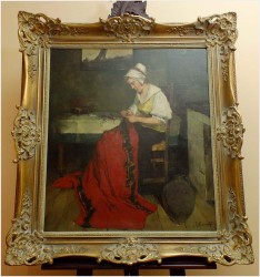 MALARSTWO AUKCYJNE! - SCENA RODZAJOWA! DICKMEIS GERHARD (1918-1978r.)