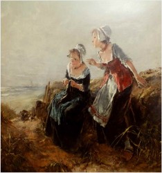 W OCZEKIWANIU NAD BRZEGIEM MORZA! DICKMEIS GERHARD (Heinsberg 1918 – 1978 Jülich)