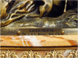 POLECAMY! FRANCUSKI ZEGAR KOMINKOWY Z WAZAMI ~  L&F MOREAU XIXw.