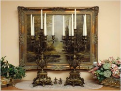 RARYTAS! KOMPLET DUŻYCH PAŁACOWYCH KANDELABRÓW Z FRANCJI XIXw.