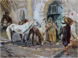 Stare Malarstwo Orientalne - Syg.Otto Pilny (Swiss, 1866-1936)