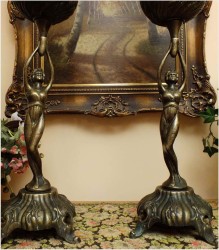 POLECAMY KOMPLET LAMP NAFTOWYCH Z BRĄZU - CENA ZA 2 SZT.