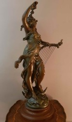 UNIKAT! DUŻA SECESYJNA FIGURA DZIEWCZYNY - L&F MOREAU (*1880) WYSOKOŚĆ 67CM.