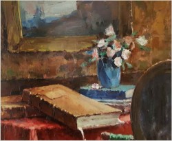 Wyjątkowa Pozycja! Wnętrze Biblioteki w Porannym Świetle - Richard Léon LEUTENEZ (1881-1963)