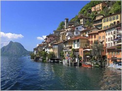 MALARSTWO SZPACHLOWE!!!  LAGO DI LUGANO GANDRIA - Constantino PROIETTO (1910-1979)