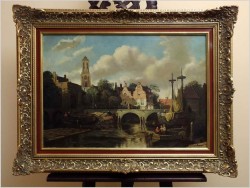 POLECAMY! WIDOK NA KANAŁ W AMSTERDAMIE - W.J. BURKSEN XXw.