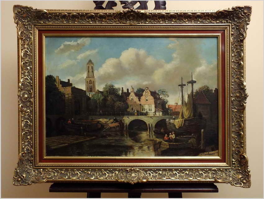 POLECAMY! WIDOK NA KANAŁ W AMSTERDAMIE - W.J. BURKSEN XXw.