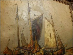 MALARSTWO AUKCYJNE ! KUTRY U BRZEGU - RUDOLF PRIEBE (1889 – 1964)