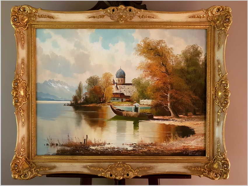 Rybak z Widokiem na Fraueninsel, Chiemsee - Helmut Stadelhofer (1914- 1979)