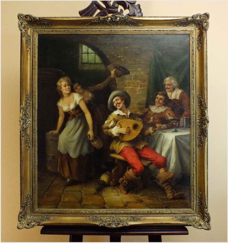 MALARSTWO RODZAJOWE - CURT AUGUST LANDWERH (Hereford 1920 - 1988)