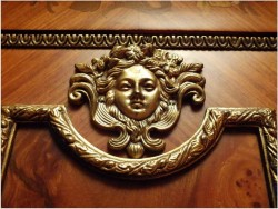 STOJĄCY ZEGAR W STYLU BOULLE Z KONSOLĄ - INTARSJA, BRĄZ, MARMUR 170CM.