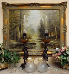 POLECAMY! SYGNOWANY KOMPLET (PARA) LAMP FIGURALNYCH Z FRANCJI!