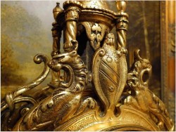 POLECAMY! PIĘKNY WIDOWISKOWY MOSIĘŻNY ZEGAR Z FRANCJI XIXw. (Medaile de Bronze)