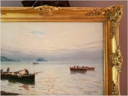 Marynistyka! Rybacy u Wybrzeży Capri - Maurice Romani (*1925 Italy)