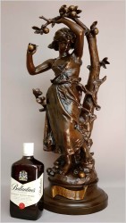 STARA FIGURA Z PRAWDZIWEGO BRĄZU 28KG - HIPPOLYTE MOREAU (1832-1927) ORYGINAŁ XIXw!