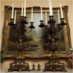 RARYTAS! KOMPLET DUŻYCH PAŁACOWYCH KANDELABRÓW Z FRANCJI XIXw.