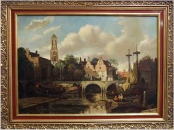 POLECAMY! WIDOK NA KANAŁ W AMSTERDAMIE - W.J. BURKSEN XXw.