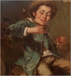 Chłopiec, Kury i Kaczki- Dickmeis Gerhard (Heinsberg 1918 - 1978 Jülich) 