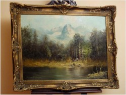 ROMANTYZM! PEJZAŻ ZE SZTAFAŻEM ~ KARL SCHMIDBAUER (Österreich 1921-1998)