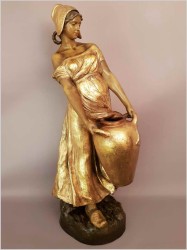 OKAZ MUZEALNY 75CM! DZIEWCZYNA Z DZBANEM -  Friedrich GOLDSCHEIDER (1845-1897)