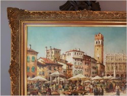 UNIKAT! PIAZZA DELLA ERBE, VERONA - HANS WOLF (1921 IN GRAZ; † 1972 EBENDA)