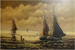 ŁODZIE NA MORZU - JEAN COUNE (1900-1963)