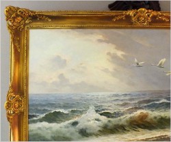 POLECAMY DO HOTELU LUB SALONU! WIDOK NA MORZE PÓŁNOCNE (NORDSEE) - GUSTAW WEISS/GUWE (ROZMIAR XXL 140cmx100cm)