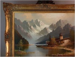 Wspaniałe malarstwo! Bergsee Monte Bivera - Gustaw Weiss/Guwe (1886-1973)