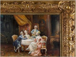 Pałacowe Malarstwo! Biesiadowanie Przy Muzyce, Scena Rokoko - Stephan Sedláček (1868-1936 Wien) 
