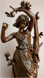 STARA FIGURA Z PRAWDZIWEGO BRĄZU 28KG - HIPPOLYTE MOREAU (1832-1927) ORYGINAŁ XIXw!