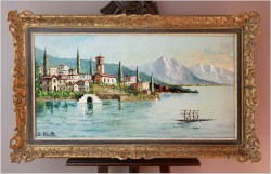 MALARSTWO SZPACHLOWE!!! LAGO MAGGIORE ASCONA - Constantino PROIETTO (1910-1979)