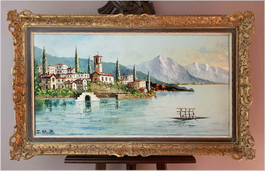 MALARSTWO SZPACHLOWE!!! LAGO MAGGIORE ASCONA - Constantino PROIETTO (1910-1979)