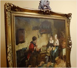 POSZUKIWANE MALARSTWO RODZAJOWE! - DICKMEIS GERHARD (Heinsberg 1918 – 1978 Jülich)