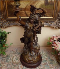 ZoBaCz! FIGURALNA LAMPA NAFTOWA - ART LIRIQUE "PAR BRUCHON XIXw."