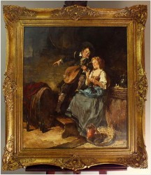 Dziewczyna i zalotny grajek z mandoliną - Dickmeis Gerhard (1918 – 1978)