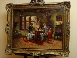 MALARSTWO RODZAJOWE! DYSPUTA PRZY WINIE - OSKAR URBAHN XIX/XXw.