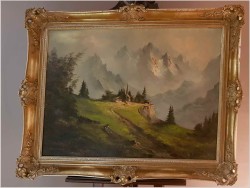 PIĘKNE NIEMIECKIE MALARSTWO KRAJOBRAZOWE-  EBERLINGER XXw. (120x90cm)